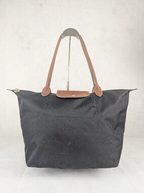 Authentic Longchamp Le Pliage Nylon Tote Shoulder Bag Black - Used - Great Deal